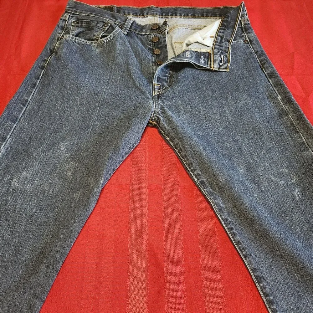 Vtg Levi's 501 Original Fit Jeans Mens 32x34 Medium Wash Denim WaterLess...